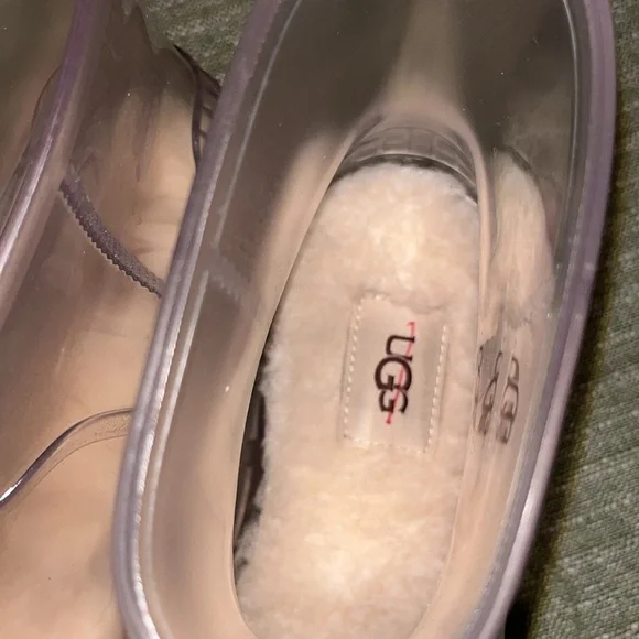 UGG Drizlita Clear Waterproof Womens Rain Boot w Sheepskin Insole sz 6 NWOT - Picture 5 of 15